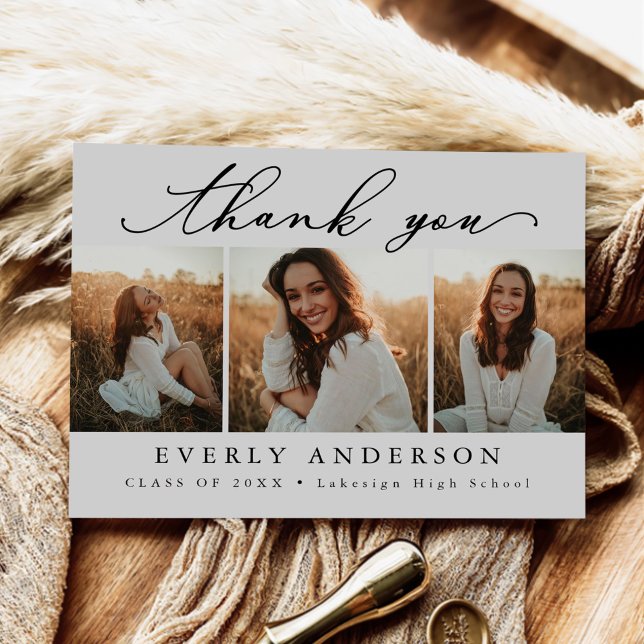 Carte Postale Remerciement de fin d'études en photo de script mo (Créateur téléchargé)