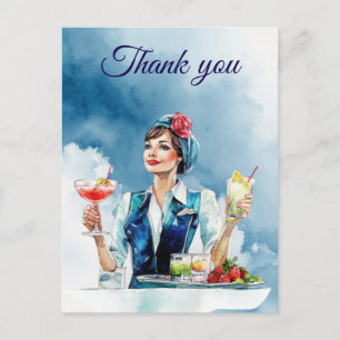 Carte Postale Remerciement de l'hôtesse de l'air Merci
