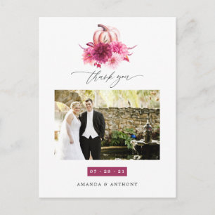 Carte Postale Remerciement de mariage d'automne en Bourgogne et 
