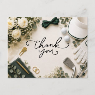 Carte Postale Remerciement de mariage de golf
