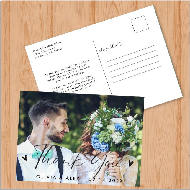 Carte Postale  Remerciement de mariage en photo  (Créateur téléchargé)