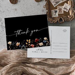 Carte Postale Remerciement de mariage fantaisiste Bohème Fleur S