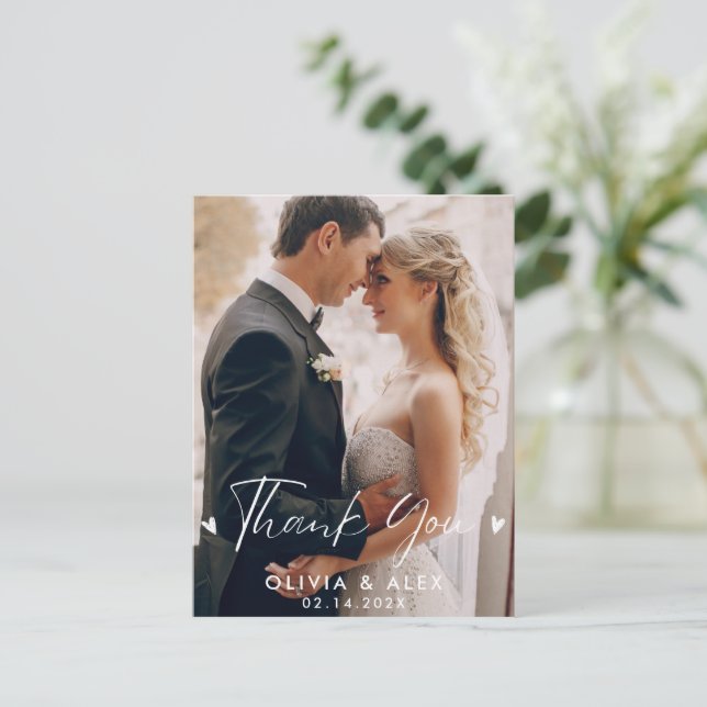 Carte Postale Remerciement de mariage photo (Debout devant)