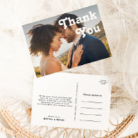 Remerciement de mariage photo complète lettrage ré