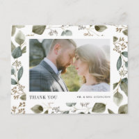 Remerciement de mariage photo eucalyptus ensemencé