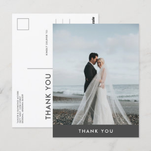 Carte Postale Remerciement de mariage photo moderne 