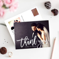 Remerciement de photo de mariage à l'écriture manu