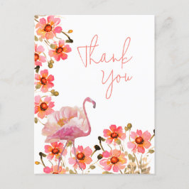 Carte Postale Remerciement Floral Flamingle