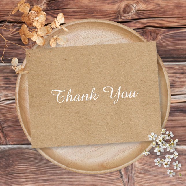 Carte Postale Remerciement minimaliste pour entreprise papier kr (Minimalist Business Thank You Rustic Kraft Postcard)