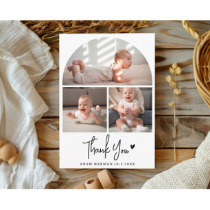 Carte Postale Remerciement photo pour Baby Shower Rustique Chic