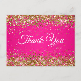 Carte Postale Remerciement pour 21e anniversaire Rose Chaude Pai