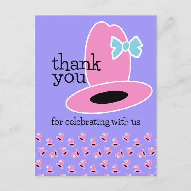 Carte Postale Remerciement pour anniversaire Cowgirl (Devant)