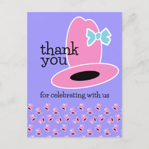 Carte Postale Remerciement pour anniversaire de Cowgirl