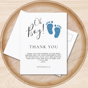 Carte Postale Remerciement pour Baby Shower Baby Feet 