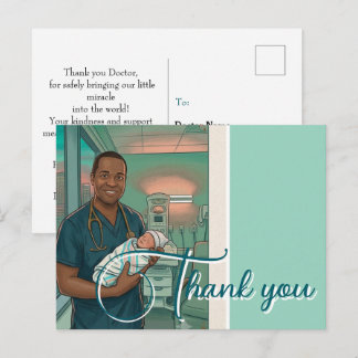 Carte Postale Remerciement pour la livraison de bébé