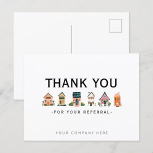 Carte Postale Remerciement pour le marketing immobilier de recom