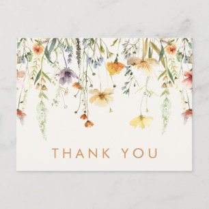 Carte Postale Remerciement pour une Baby Shower de Mariée Fleur