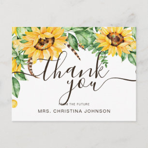Carte Postale Remerciement pour une Baby Shower Rustique de Tour