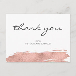 Carte postale Remerciement rose Gold Brushstroke F