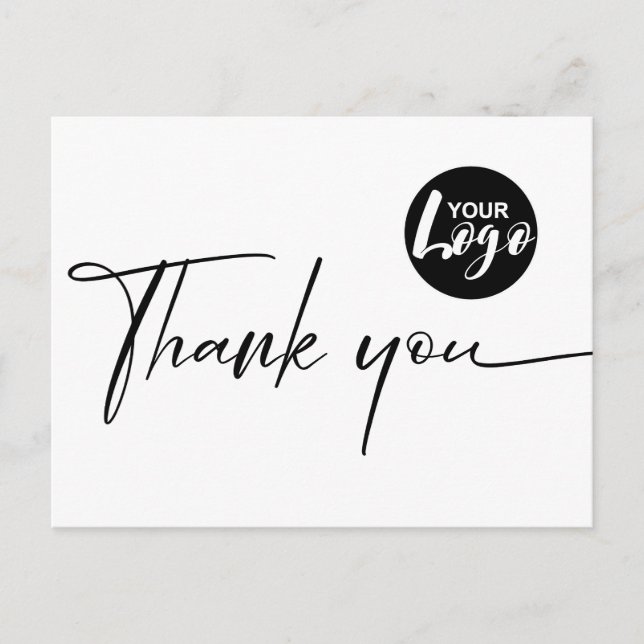 Carte Postale Remerciement simple pour une entreprise minimalist (Devant)