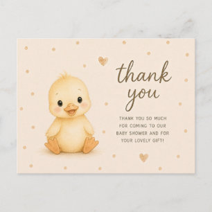 Carte Postale Remerciements Baby Shower Caneton Bébé