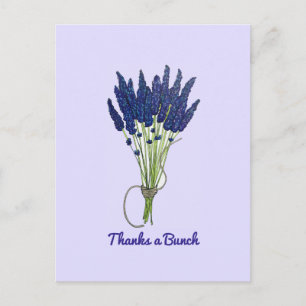 Carte Postale Remerciements Bouquet de Fleurs de Lavande Merci