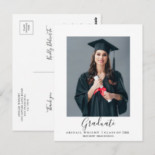 Carte Postale Remerciements de fin d'études avec photo simple