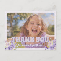 Remerciements de l'enfant Fleurs violettes