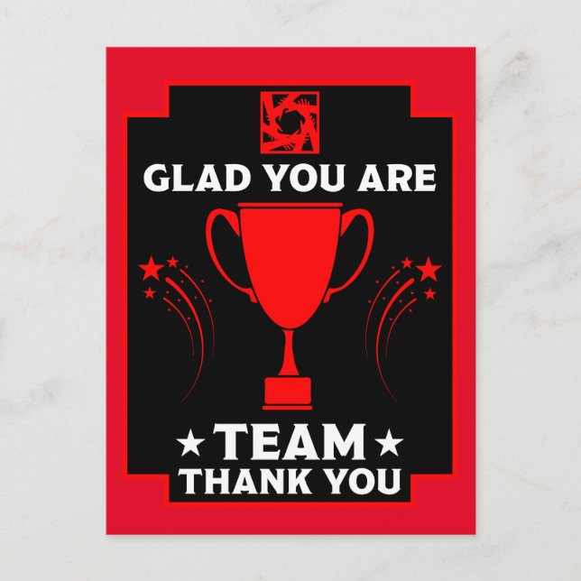 Carte Postale Remerciements de l'équipe d'entreprise (Devant)