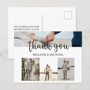 Carte Postale Remerciements de mariage avec photo personnalisée
