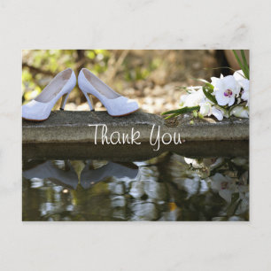 Carte Postale Remerciements de mariage blanc