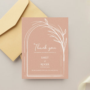 Carte Postale Remerciements de mariage botanique à simple arche