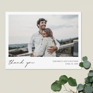 Carte Postale Remerciements de mariage personnalisés avec photo 
