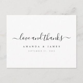 Carte Postale Remerciements de mariage personnalisés simples