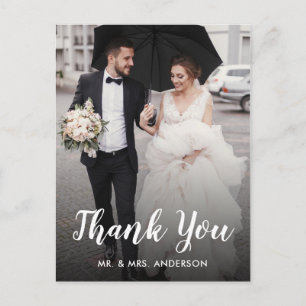 Carte Postale Remerciements de mariage photo personnalisée écrit
