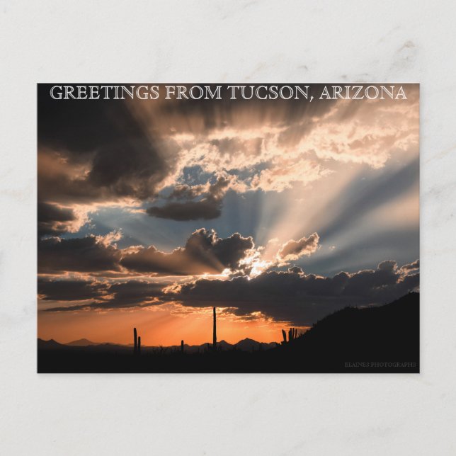 CARTE POSTALE REMERCIEMENTS DE TUCSON, ARIZONA (Devant)