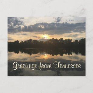 Carte Postale REMERCIEMENTS DU coucher du soleil sur le lac TENN
