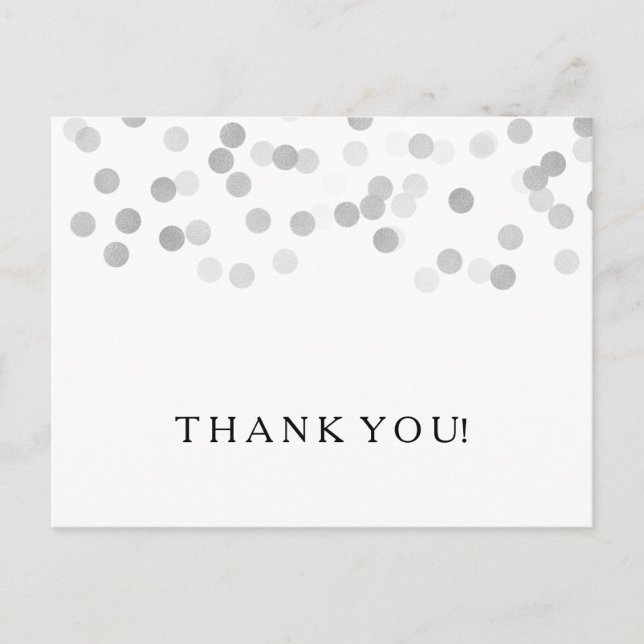 Carte Postale Remerciements Note Faux Parties scintillant Foil A (Devant)