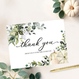 Carte Postale Remerciements pour Baby Shower automnal sur le thè