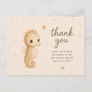 Carte Postale Remerciements pour Baby Shower Baby Hippocampe