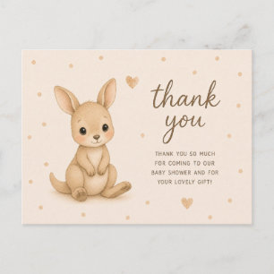Carte Postale Remerciements pour Baby Shower Bébé Kangourou Joey