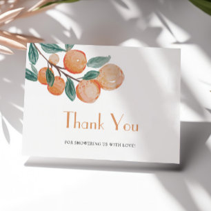 Carte Postale Remerciements pour Baby Shower Oranges Mandarines