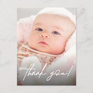 Carte Postale Remerciements pour Bébé Fille avec Photos Moderne