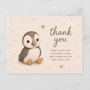 Carte Postale Remerciements pour la Baby Shower de Bébé Macareux