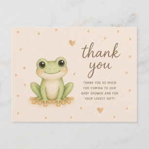 Carte Postale Remerciements pour la Baby Shower de la Grenouille