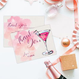 Carte Postale Remerciements pour la soirée cocktail Pink Martini