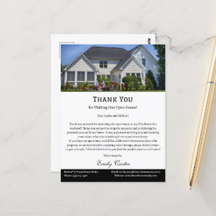 Carte Postale Remerciements pour la visite de la maison ouverte 