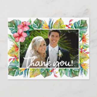 Carte Postale Remerciements pour mariage | Photo avec frontière 
