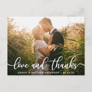 Carte Postale Remerciements pour photo de mariage   Amour et Mer