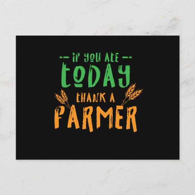 Carte Postale Remerciez Un Agriculteur Ferme Agriculture Ranch T (Devant)